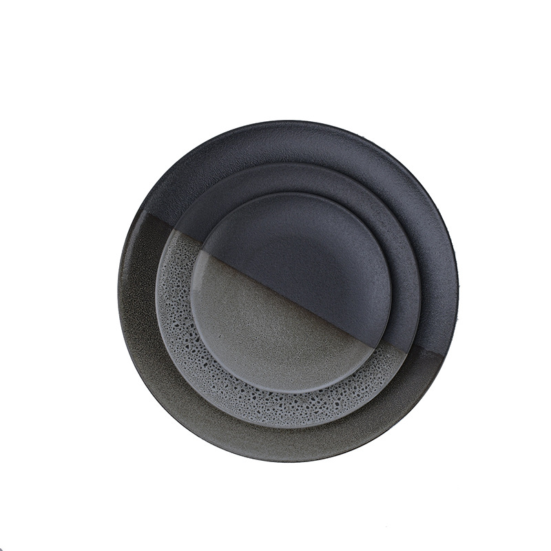 Placa de cerámica comercial japonesa Tai Chi Sushi Placa de restaurante hotel característica tazón de fideos grande placa de filete redonda cubiertos