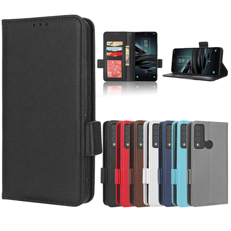 For TCL 20 XE Mobile phone leather case TCL 20 XE Mobile phone case side buckle flip cover litchi pattern card money For TCL 20 XE Mobile phone leather case TCL 20 XE Mobile phone case side buckle flip cover litchi pattern card money