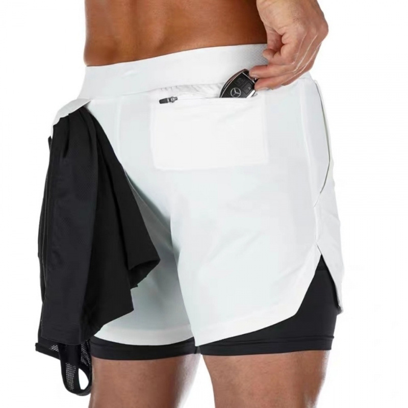 Hermano muscular de verano delgado anti-corrido elástico rápido secado pantalones cortos deportivos entrenamiento de carreras para hombres cinco puntos pantalones comercio exterior