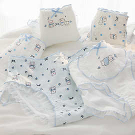 卡通少女内裤A类婴儿棉内裤女10A抗菌裆纯棉透气中腰包臀三角裤