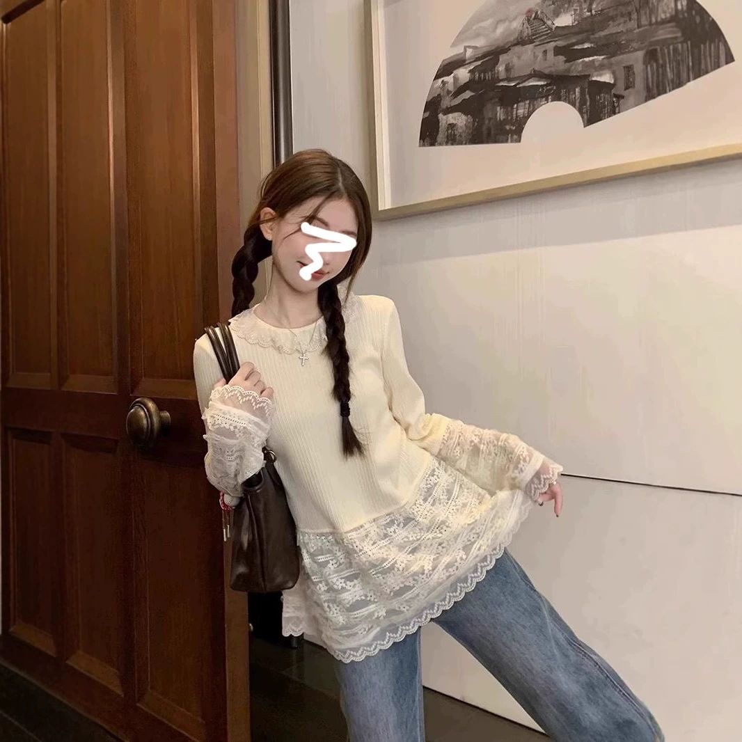 Сладкая девушка кружевная нижняя рубашка