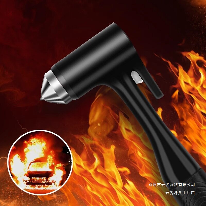 Yunjie Car Safety Hammer Window-Breaking Tool Aluminum Alloy Fire Escape Vehicle Emergency Multi-Functional Life-Saving Hammer
