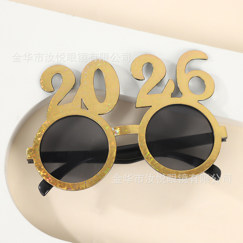 新年大晦日写真小道具 2026 面白いメガネ新年パーティーパーティー 2026 デジタルメガネ卸売|undefined