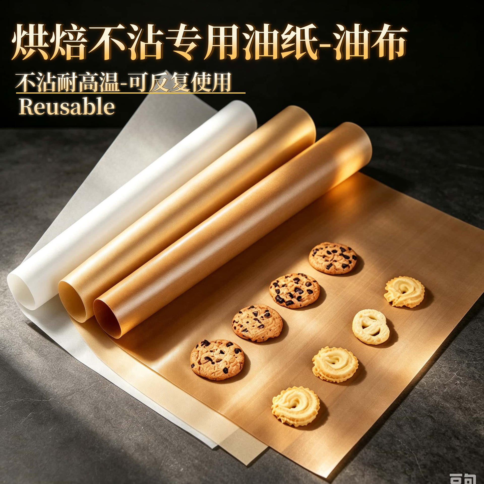 烘焙油布烘焙 可反复用耐高温油布 烘焙油纸不粘防油布烤盘布纸