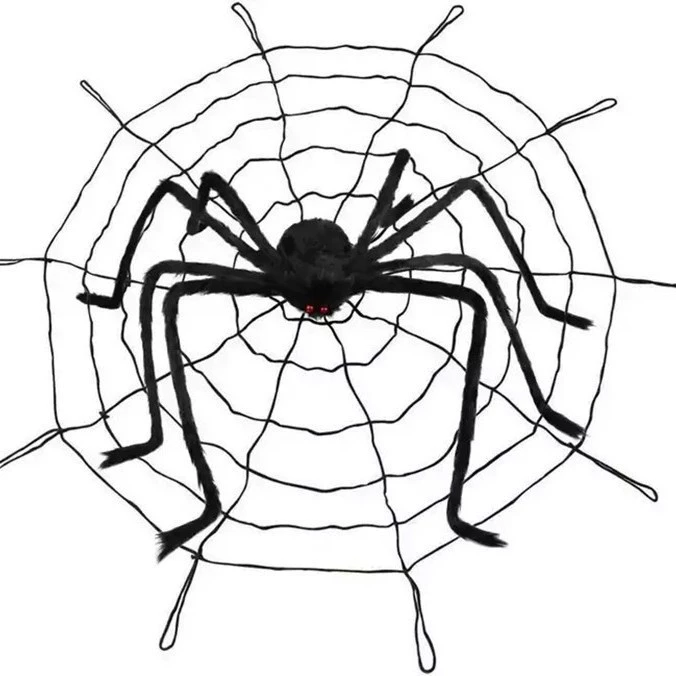 Halloween decoration 200cm spider, Halloween horror props, bar KTV ornaments, simulated plush large indoor