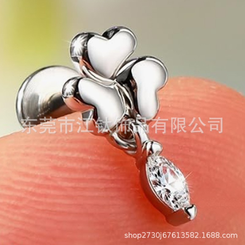 Pointed titanium steel lip stud product view