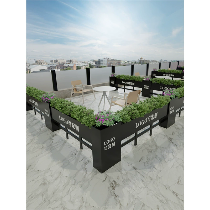Городская дорога ландшафтный цветочный ящик комбинированный оцинкованный лист готовая терраса сад прямоугольный металлический открытый двор забор