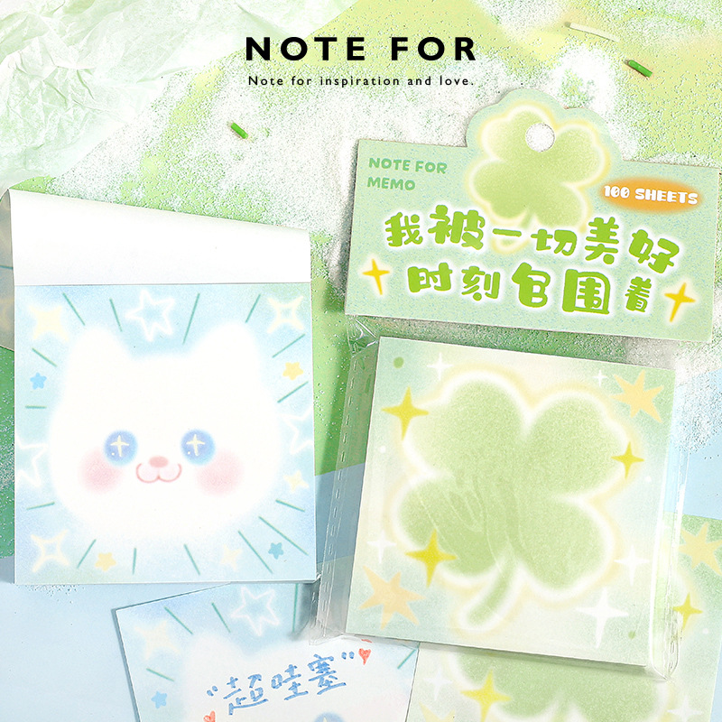 NOTE FOR 100 notes Energy injected series Cute gradient hand note decorative base material paper