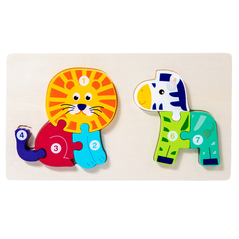 Juego de educación temprana juguetes niños montessori enseñanza rompecabezas alimentos cadena rompecabezas animal cognición bebé rompecabezas