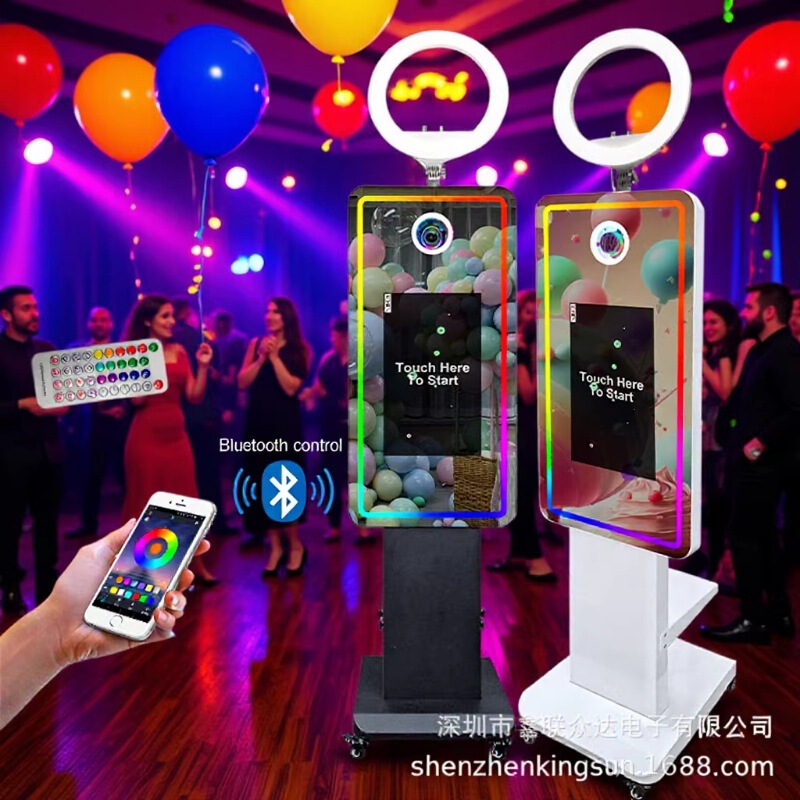 Popular Overseas Model Black 21.5inch Mirror Photo Booth Wedding Party Rental Instant Print Dslr