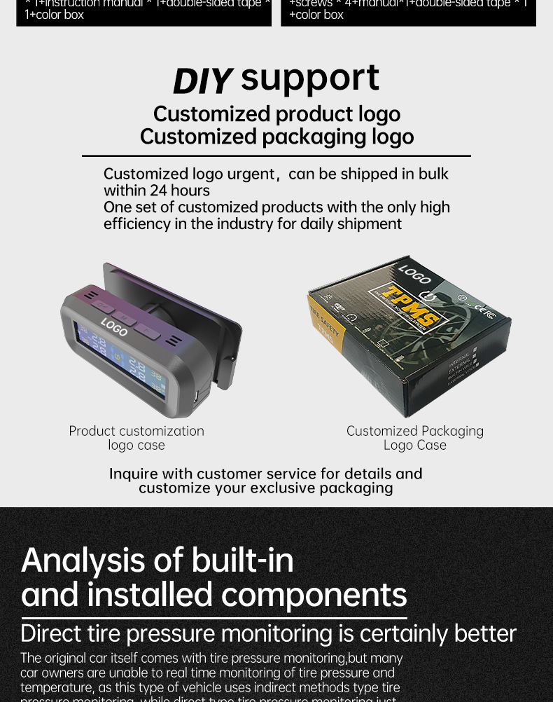 T14 Hidden Glass-Mounted High-Precision Solar-Powered Tire Pressure Monitoring System Tpms Wireless Smart Tire Pressure Monitor