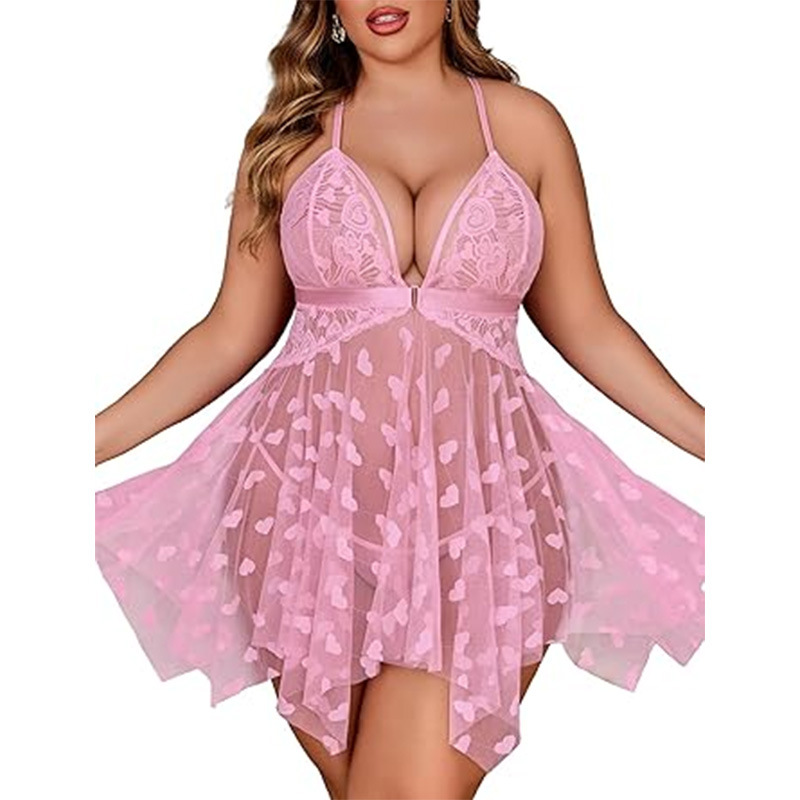 Amazon gran explosión de estilo cruzado con pijama casero sexy ropa interior de encaje de perspectiva de dos piezas pijama de sexo