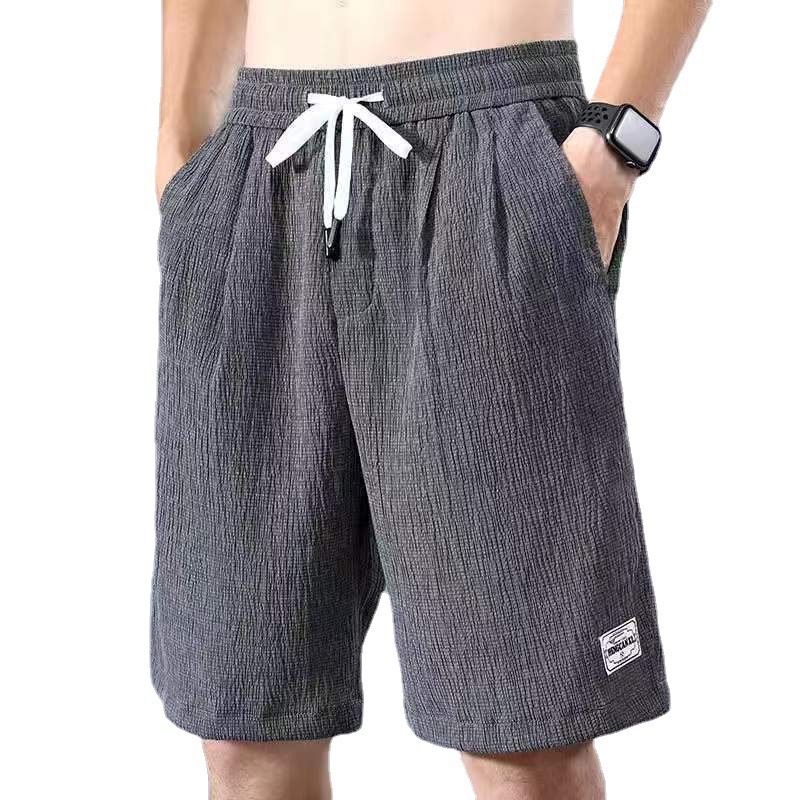 Men's Handsome Ice Silk Short Pants Men's Casual Shorts Men's Trendy Loose Five-point Summer Large Pants All-match