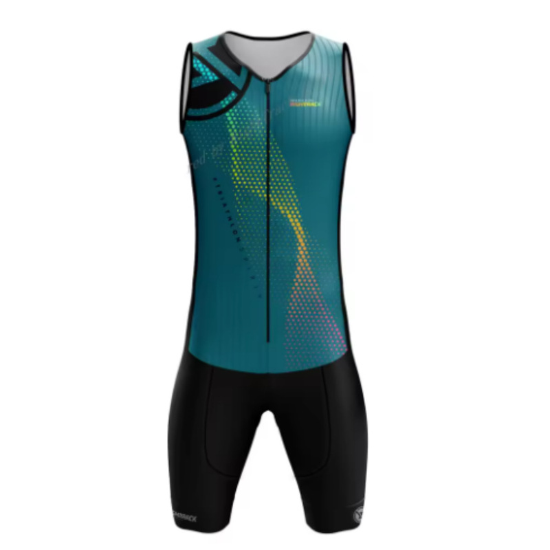 Triathlon Suit for Summer, Men's Sleeveless Children's Swimming and Running One-Piece Suit, Team Gear Available for Bulk Purchase