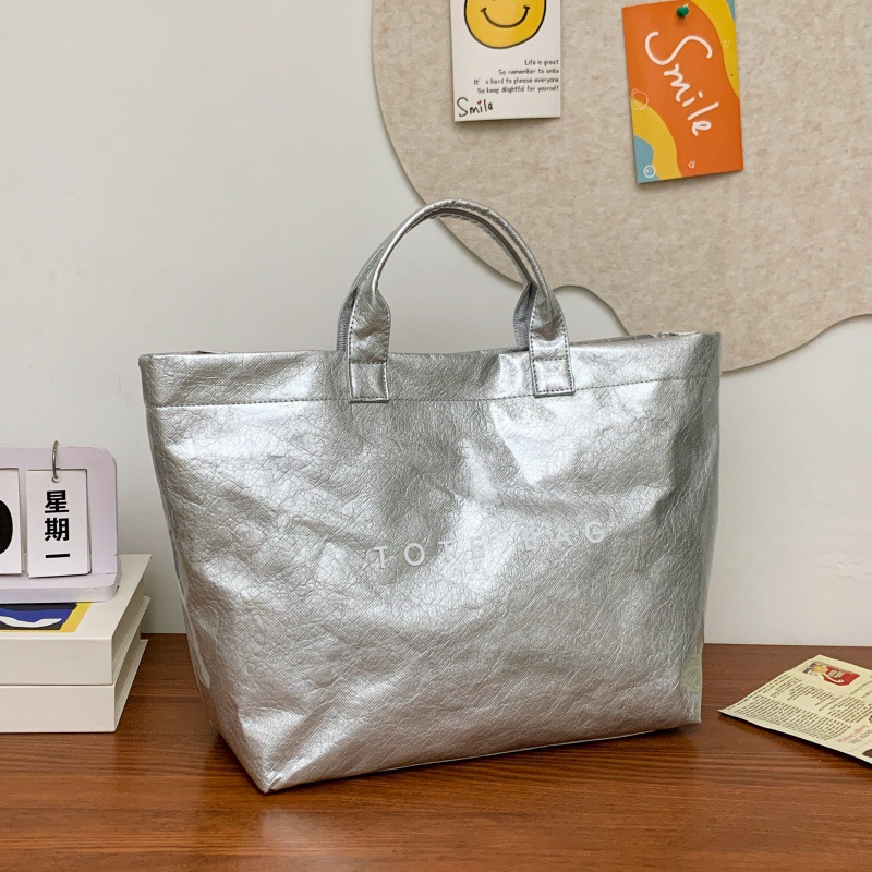 クロスボーダー起爆杜邦紙アルファベットトートバッグ2025新作透明シンプル大容量ハンドバッグレトロ女性カバン