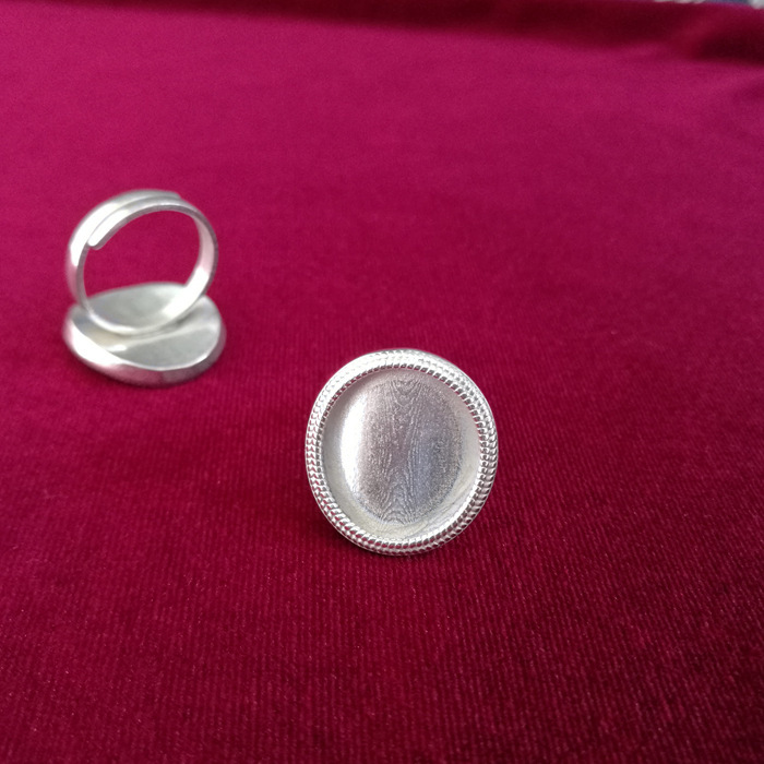 贵州苗族手工饰品苗绣配件 苗银diy戒指空托底托镶嵌绣片戒托金华|undefined