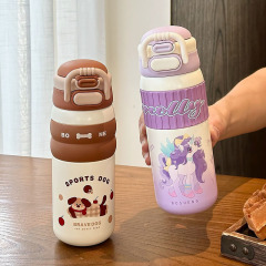 儿童保温杯316不锈钢女生高颜值2025新款学生便携水壶吸管水杯子
