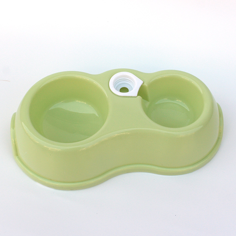 Pet Bowl perro doble tazón con botella de agua gato tazón de comida para perros tazón de plástico doble tazón suministros para mascotas