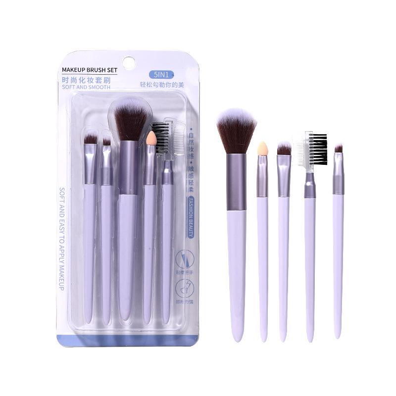 Juego de Brochas de Maquillaje LMLTOP, Juego de Brochas de Maquillaje Portátiles, Herramientas de Maquillaje de Belleza, 6 Piezas en Caja L0965