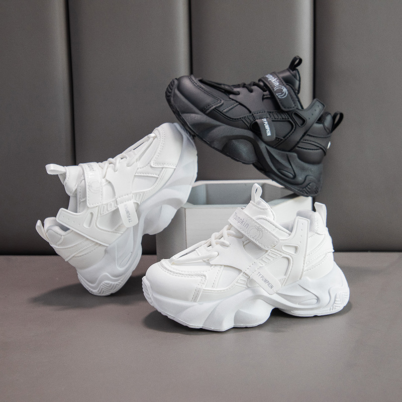 Zapatos de papá para niños primavera y otoño 2026 nuevos zapatos deportivos de chicas universales estudiantes zapatos blancos casuales zapatos de running para niños image 1