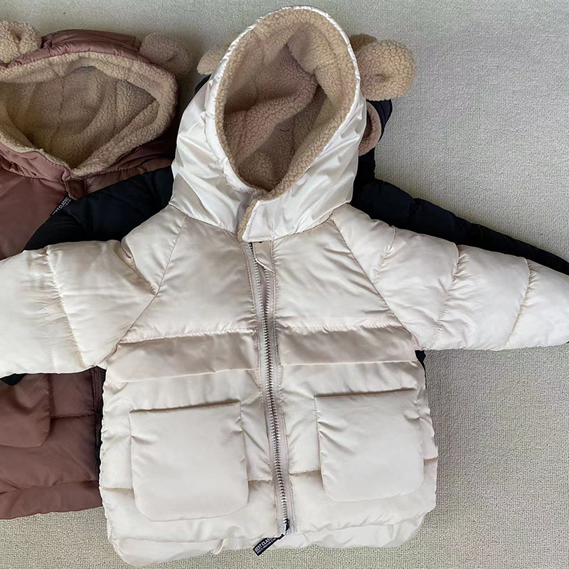 Polyester Fabric Type Regular Top Length Kids(7-16Years) Age Group Hooded Neckline Warm Winter Fashion Solid Color Polyester Boys Outerwear