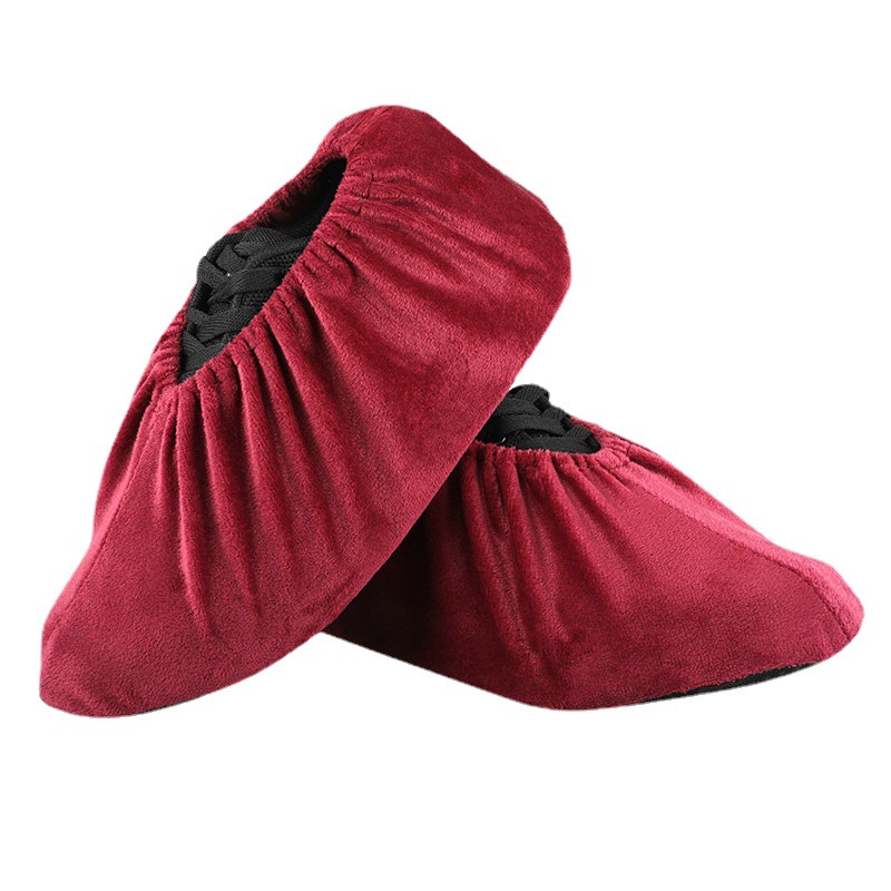 Cubierta de zapatos de franela para adultos centro de datos de interior para el hogar cubierta de pie resistente al desgaste inferior antideslizante engrosada lavable con logotipo