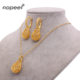 NOPEET Supply Cross Border Middle East Dubai 24k Gold Plated Jewelry Set African Bridal Necklace Earrings Two Pieces