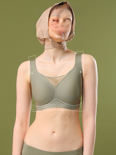 Online shopping network sheer style large bust reducing bust ultra-thin anti-sagging adjustable seamless plus-size women's bra