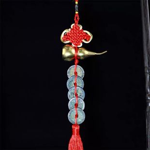 [Shipping from Longhu Mountain] Authentic Old Qing Dynasty Five Emperors Money Pendant Door-To-Door Taoist Gourd Copper Coin Lucky Knot