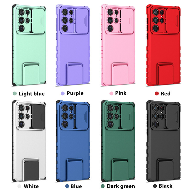 Suitable for Sam S25U Mobile Phone Case with Sliding Window, S22 Samsung S24 Plus A72 5g Stand Anti-Drop Protection