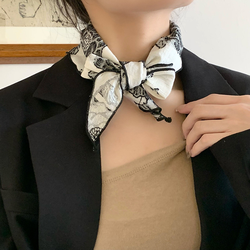 Pañuelo de seda, banda larga, sensación de alta calidad, versión coreana del pañuelo Mori, cinturón de pelo pastoral de verano femenino, protector de cuello, cinturón de cintura al por mayor