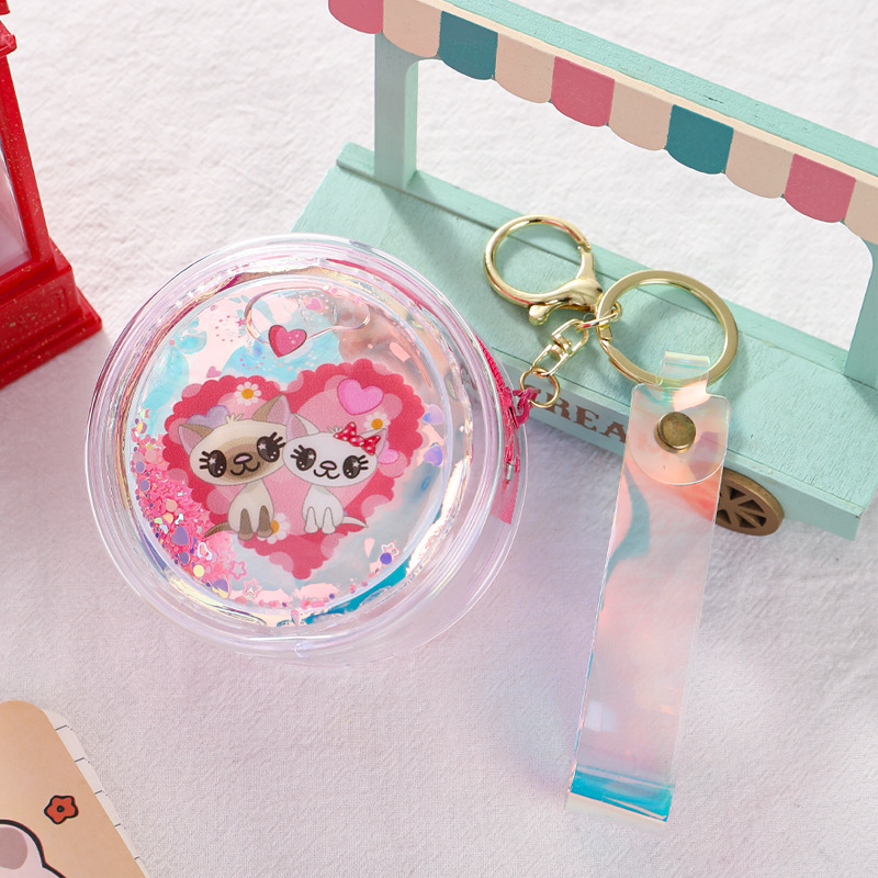 Bolsos de mujer accesorios colgantes pvc láser transparente señoras lindo mini monedero monedero monedero estuche para llaves estuche para llaves