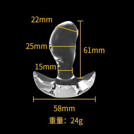 Transparent Mango Anal Plug, XL TPE Wearable Rear Bead Plug for Adults — detail image 3
