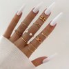 Ring from pearl, set, European style, boho style