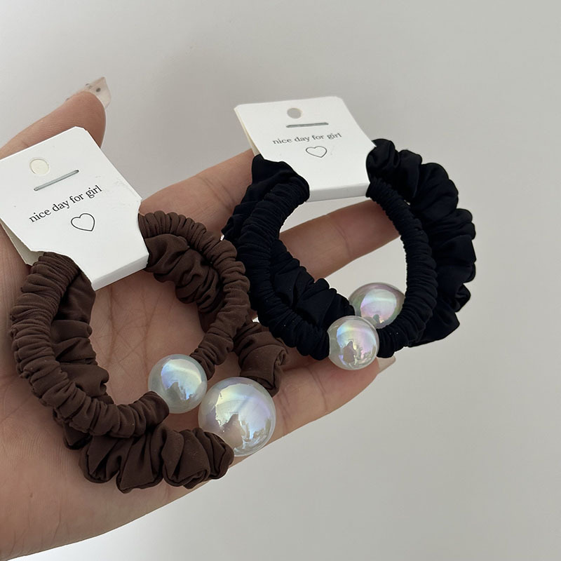 Coppia francese di perline rotonde di alta qualità di colore curry nero, perline di nicchia rotonde quadrate, anelli per capelli eleganti e veloci per coda di cavallo_voghion.com