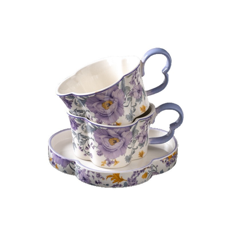 オレンジ限定 レトロ春雲ピンクドリーム 梅の花型コーヒーカップ＆ソーサー ラテカップ アフタヌーンティーカップ お土産ギフト|undefined