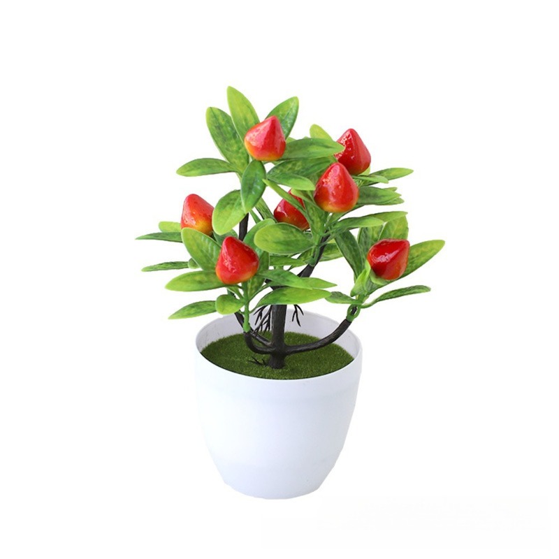 バラの陶器鉢水草鉢植え葉付き小石鉢植え造花植物ホームデコレーション|undefined