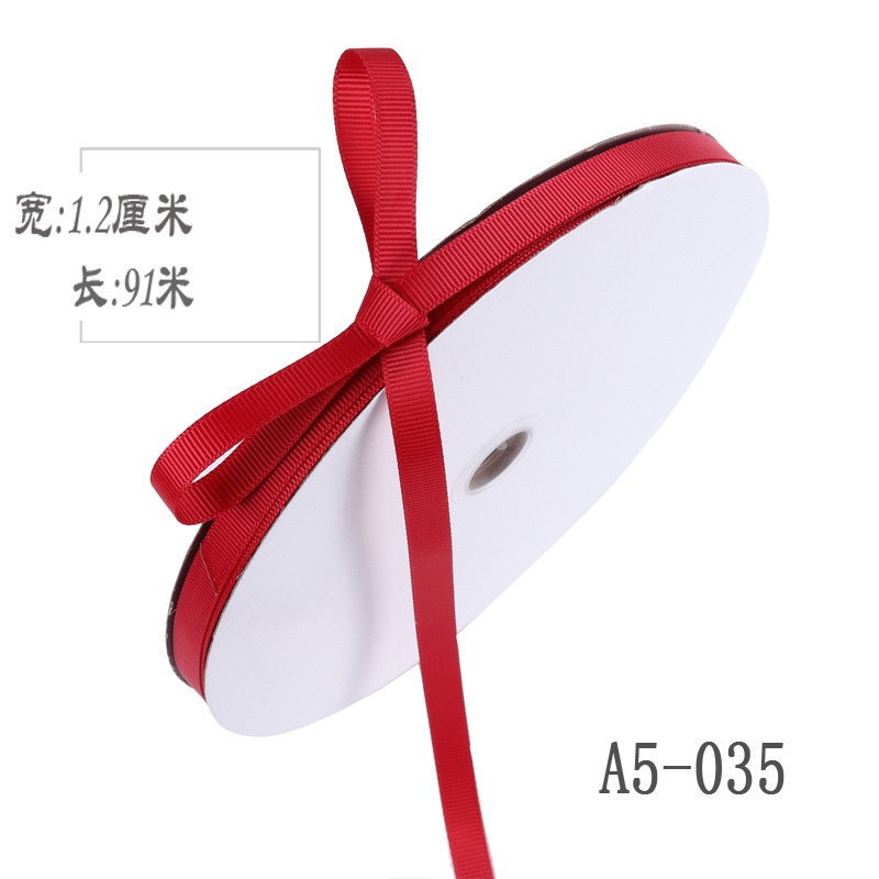 Engrosamiento 1,2 cm de alta densidad costilla cinta arco DIY cinta fruta caja de regalo embalaje cinta de color Ropa Accesorios