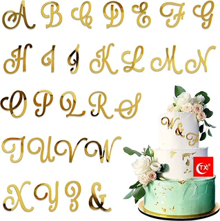 TX生日大写字母A-Z蛋糕插件批发 婚礼生日庆祝派对套装纸杯装饰