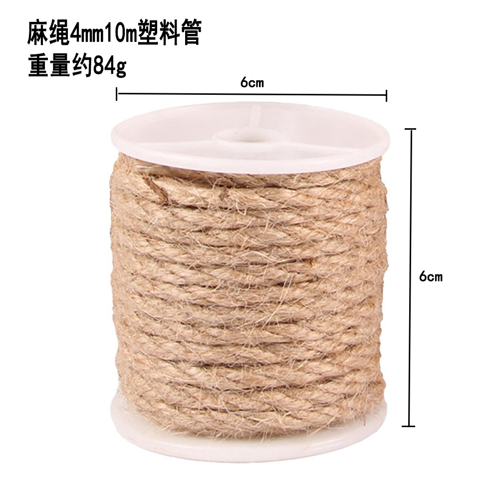 Cuerda de cáñamo de protección del medio ambiente, cuerda hecha a mano de bricolaje, decoración, embalaje, etiqueta, cuerda de cáñamo 1mm-20mm, varias especificaciones de grosor