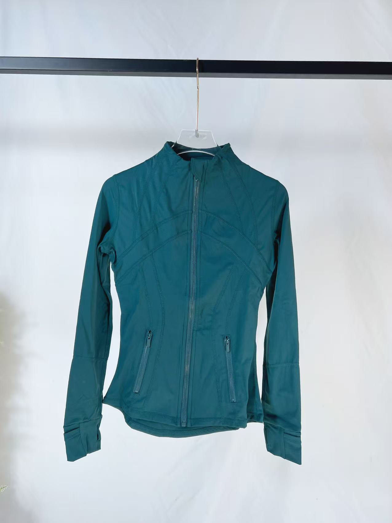 Green stone stand collar jacket