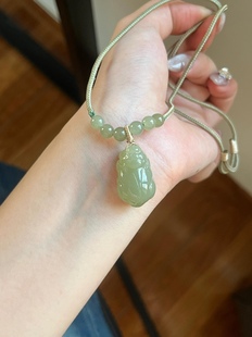 Qinghai Hetian Jade Pixiu Pendant Men's and Women's Woolen Chain Necklace Men's and Women's Jade Pendant Jade Pendant for Gifts