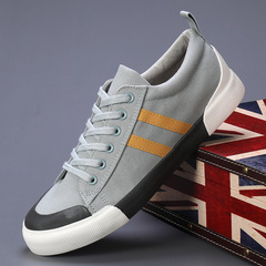 2024 spring new men's canvas shoes, lightweight, breathable and versatile casual shoes, men's low-cut flat lace-up shoes, men's style