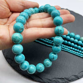 天然绿松石串珠 2-12mm松石散珠 DIY手链项链饰品配珠 厂家批发