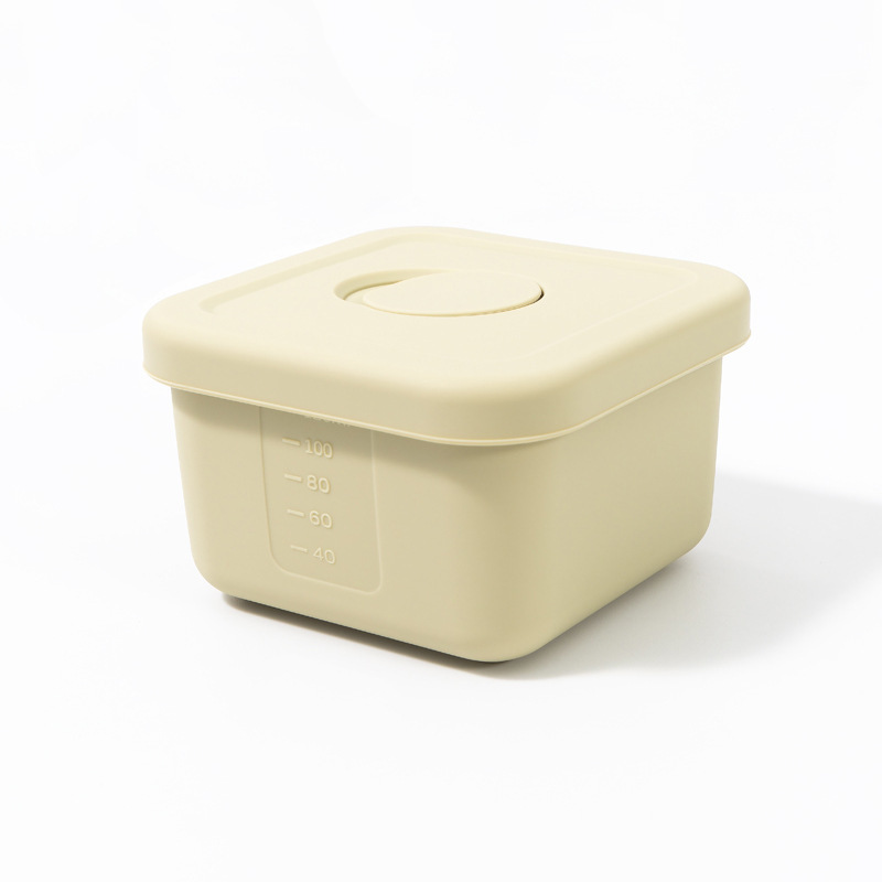 スクエアシリコンランチボックス 300ML 電子レンジ加熱オフィスワーカーミニランチボックスキッチンスクエアクリッパー|undefined