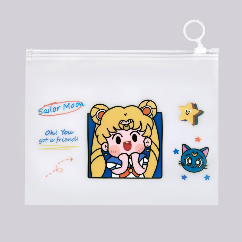 Oso fresa bolsa de almacenamiento máscara cosméticos impermeable sellado bolsa de almacenamiento temporal perro oreja grande lindo dibujos animados estrella Delu lápiz caso