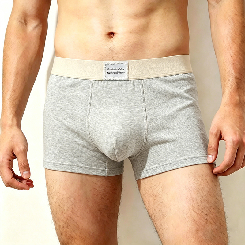 【Single Pack】Simple Style Combed Sunlight Cotton Men's Underwear Solid Color Jacquard Soft Skin-Friendly Boxer Briefs 【Single Pack】Simple Style Combed Sunlight Cotton Men's Underwear Solid Color Jacquard Soft Skin-Friendly Boxer Briefs