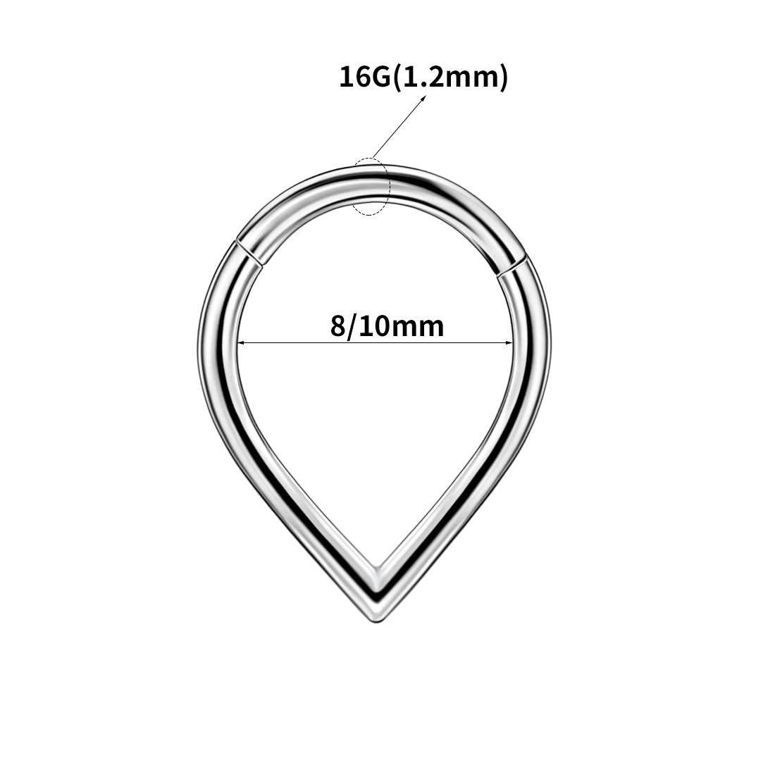 G23 Titanium Alloy Water Drop Nose Ring Closed Ring Open Ring Earring Nose Nail Ear Buckle Puncture Jewelry Vacuum Plating detail image 15