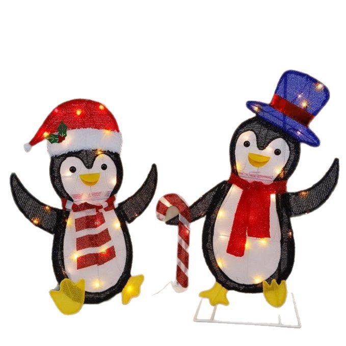 跨境圣诞节雪人发光折叠雪人装饰品圣诞主题活动节日摆件