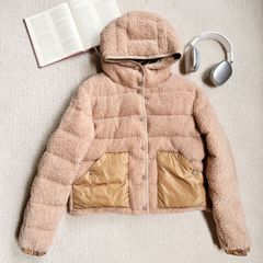 現物/宅女nia同タイプのレトロな子羊の毛24秋冬テディベアの帽子付き女性の短いダウンジャケット